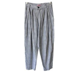 Smart Parts Vintage Pants Trousers Black Yellow Plaid High Rise Pleat Tapered 9